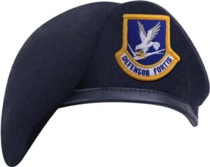 rothco inspection ready beret with usaf flash - midnight navy blue, size 7 3/8