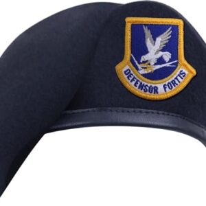 Rothco Inspection Ready Beret with USAF Flash - Midnight Navy Blue, Size 7 3/8