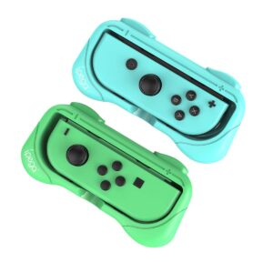 HEATFUN Wrist Bands for Dance 2023 2022 Switch, Adjustable Hand Strap for Joy-Cons Controller, One Size for Adult and One Size for Child - 2 Pack (Animal Crossing Blue and Green)