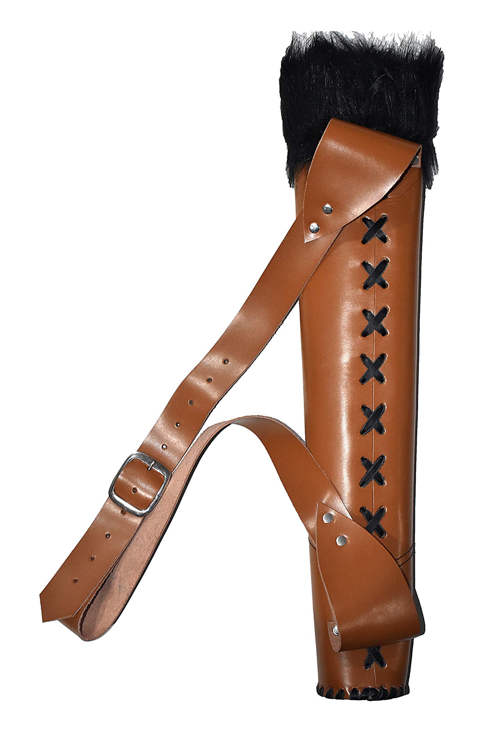 UNIVERSE ARCHERY Back Arrow Quiver | Genuine Cowhide Leather Arrow Holder | Traditional Handmade Quiver for Hunting & Archery Sports | Lightweight & Comfortable