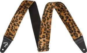 fender wild animal print guitar strap, 2in, leopard