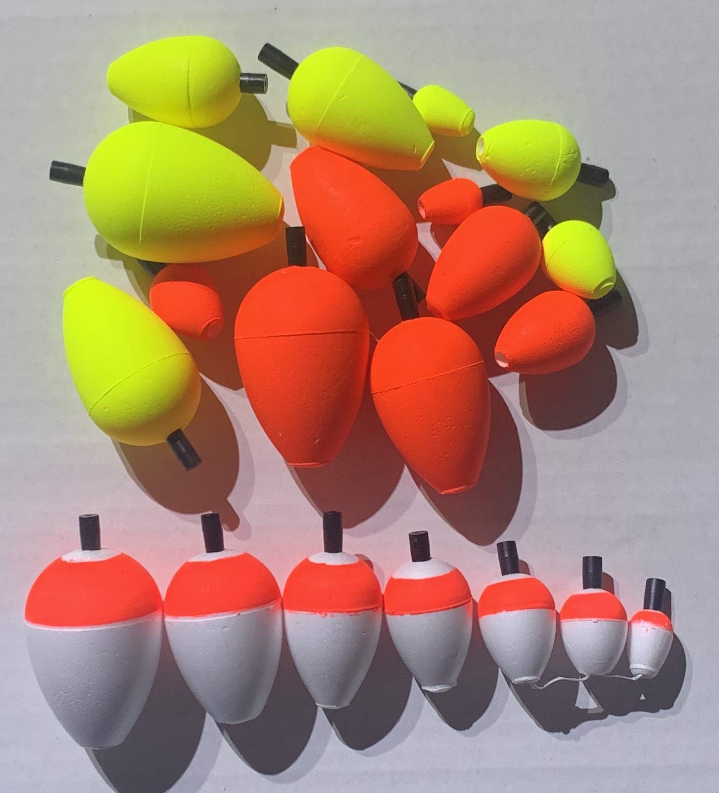 Comal Tackle Pear Floats Many Sizes .75" to 2.25" Quantity 25 Red, Yellow & Red/White (Red, 1.25)