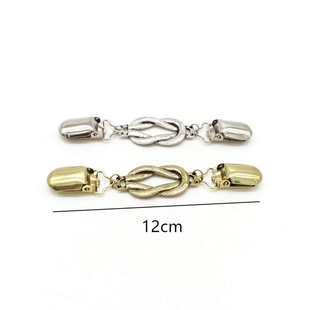 EvaGO 2 Pieces Retro Sweater Clips Cardigan Collar Clip Women Brooch Shawl Clips - M04