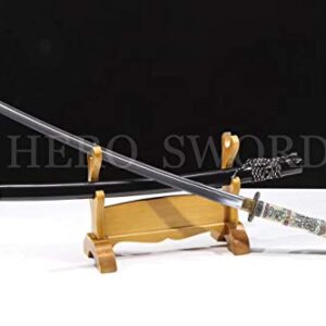 Spring Steel Blade Dragon Head Katana Handmade Full Tang Japanese Samurai Sword Real Battle Knives Very Sharp Highlander Sword