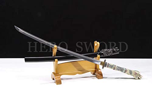 Spring Steel Blade Dragon Head Katana Handmade Full Tang Japanese Samurai Sword Real Battle Knives Very Sharp Highlander Sword