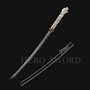 Spring Steel Blade Dragon Head Katana Handmade Full Tang Japanese Samurai Sword Real Battle Knives Very Sharp Highlander Sword