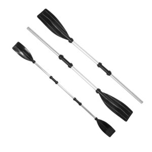 2Pcs Aluminium Alloy Kayak Paddles, Lightweight Detachable Ribbed Blade Kayak Boat Oars,Professional Row Boat Paddles with Anti-Slip Grip for Youth & Adult Canoeing Water