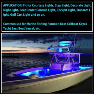 Shangyuan Marine Boat Lights, Utility Led Interior Lights for Deck Courtesy Transom Cockpit Light, 12v Waterproof Marine Lighs for Yacht Fishing Pontoon Boat Sailboat Kayak Bass Boat, Blue, 10PCS