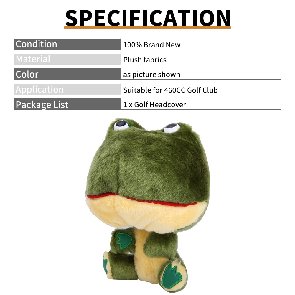 Plush Golf Head Covers Club Protective Driver Headcover Frog Shape