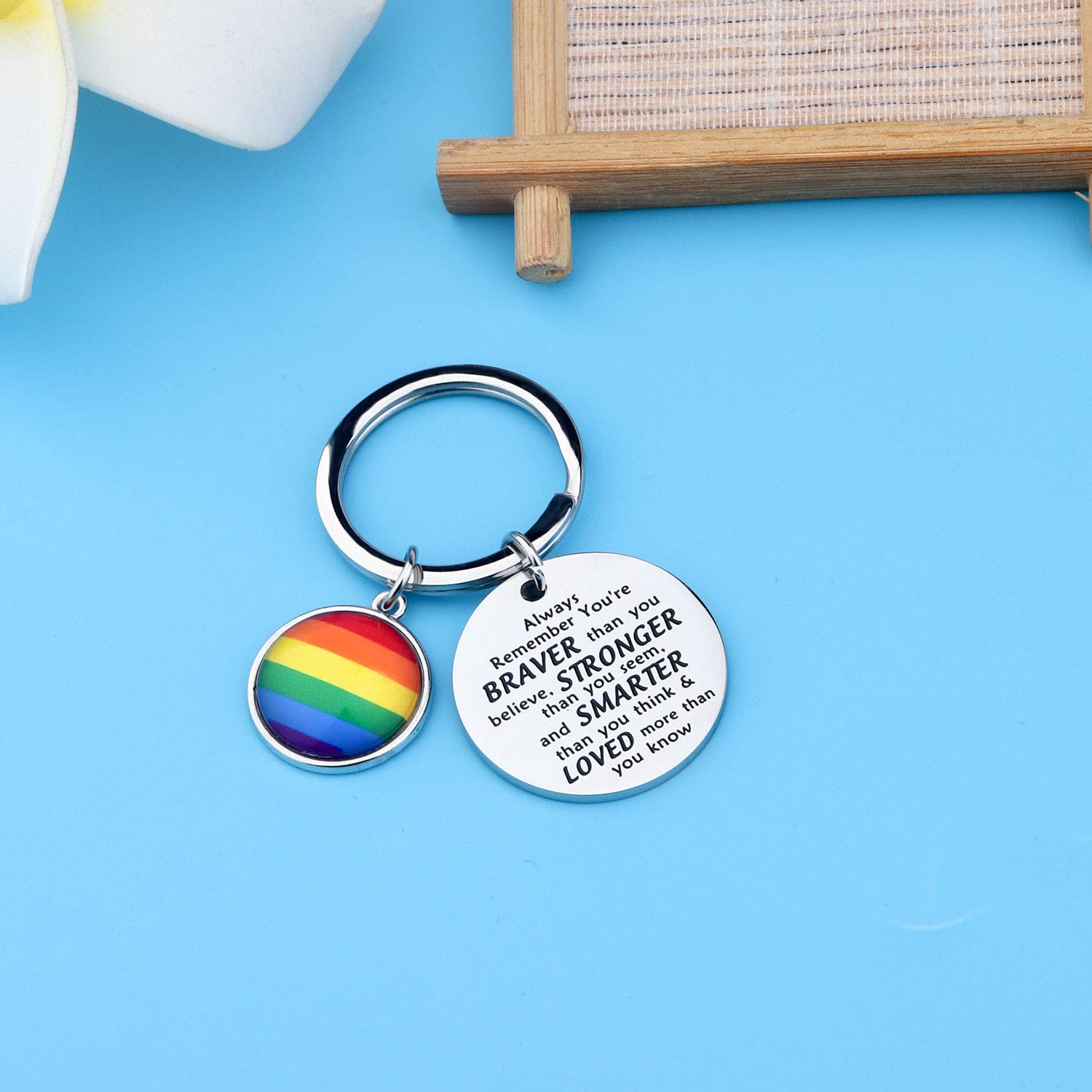 AKTAP LGBT Rainbow Gay & Lesbian Pride Keychain Pansexual Gifts Transgender Pride