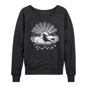 instant message - celestial witch - women's french terry pullover - size 4x heather charcoal