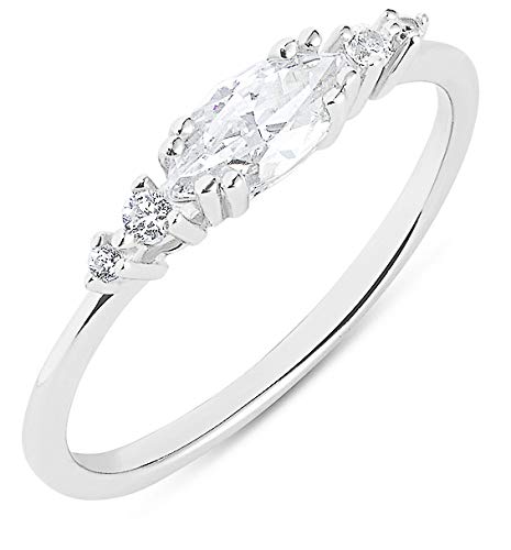 Milla 925 Sterling Silver Stackable CZ Cluster Ring for Women | AAAAA Cubic Zirconia, Hypoallergenic, Tarnish Resistant, Comfort Fit (Sterling Silver, Size 7)