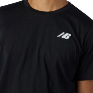 New Balance Men's Heather Tech Short Sleeve, Black , Large