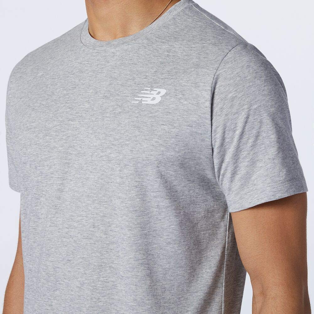 New Balance Men's Heather Tech Short Sleeve, Athletic Grey , X-Large