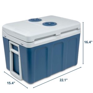 Ivation Electric Cooler & Warmer with Wheels & Handle |48 Quart (45 L) Portable Thermoelectric Fridge For vehicles & Trucks| 110V AC Home Power Cord & 12V Car Adapter for Camping, Travel & Picnics