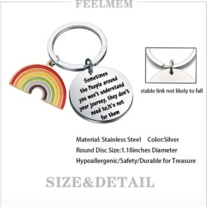 FEELMEM Gay Pride Gift LGBT Rainbow Keychain Sometimes The People Around You Won't Understand Your Journey They Don't Need To It's Not for Them LGBT Pride Jewelry Lesbian Gifts (Sometimes)