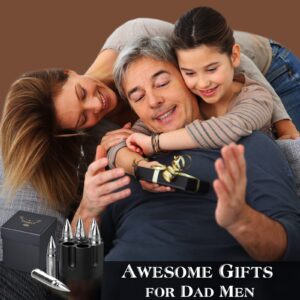 Gifts for Men Dad, Whiskey Gifts for Him, Metal Whiskey Stones, Unique Birthday Ideas for Him Boyfriend Husband Grandpa Brother Presents Cool Gadgets Anniversary Retirement