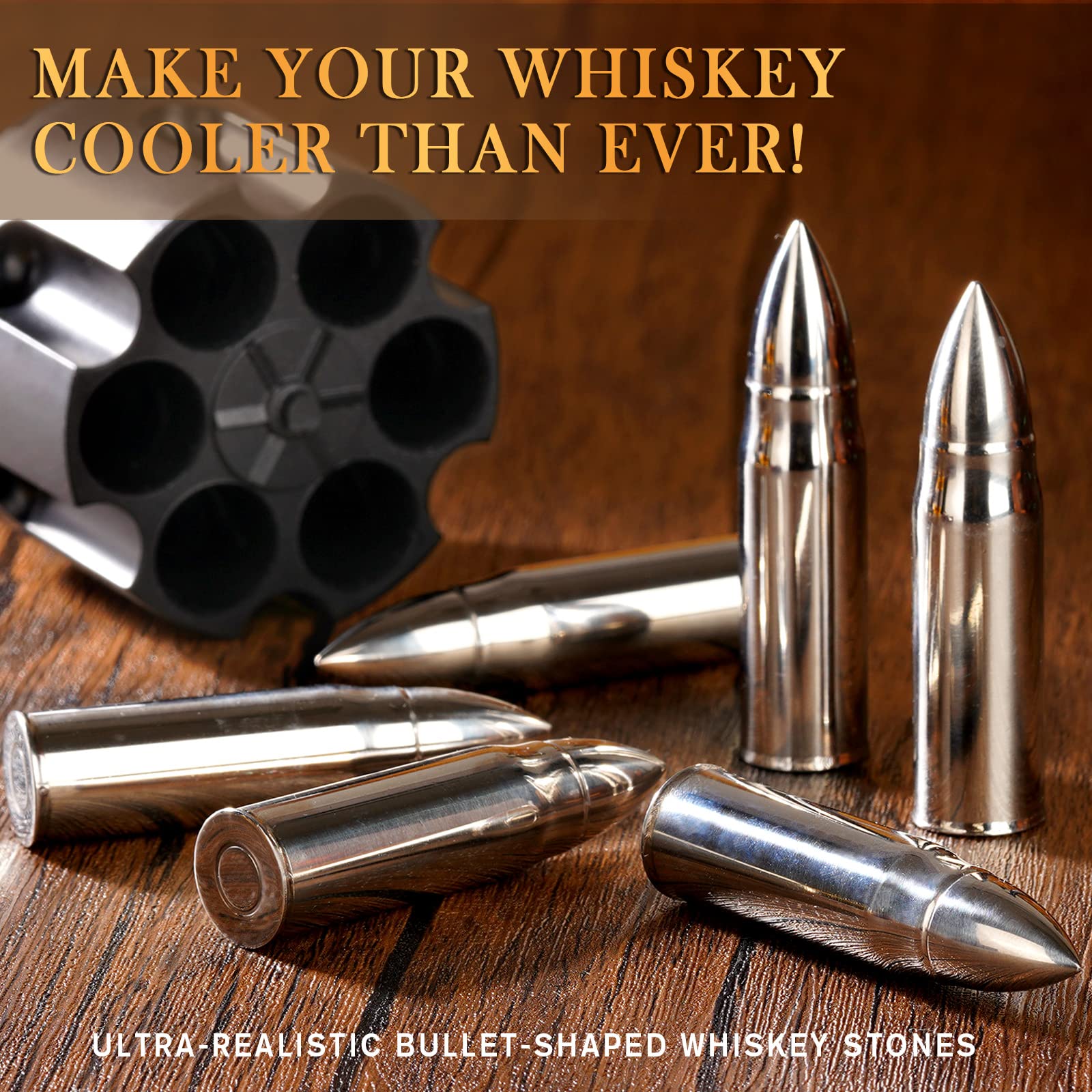 Gifts for Men Dad, Whiskey Gifts for Him, Metal Whiskey Stones, Unique Birthday Ideas for Him Boyfriend Husband Grandpa Brother Presents Cool Gadgets Anniversary Retirement