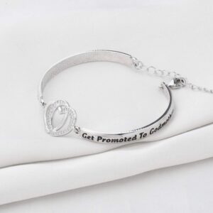 FOTAP Godmother Bangle Only The Best Aunts Get Promoted to Godmother Bracelet Baptism Gift for Aunt (Aunt Godmother S)