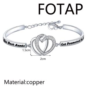 FOTAP Godmother Bangle Only The Best Aunts Get Promoted to Godmother Bracelet Baptism Gift for Aunt (Aunt Godmother S)