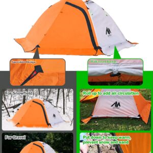 AYAMAYA 4 Season Backpacking Tent 2 Person Camping Tent Ultralight Waterproof All Weather Double Layer Two Doors Easy Setup 1 2 People Man Tents for Backpacker Outdoor Hiking