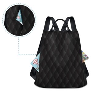 ALAZA Geometric Vintage Black Backpack Purse for Women Anti Theft Fashion Back Pack Shoulder Bag