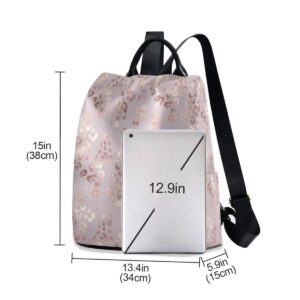 ALAZA Rose Gold Leopard Cheetah Print Pink Backpack Purse for Women Anti Theft Fashion Back Pack Shoulder Bag