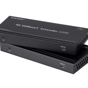 Monoprice 4K Pro HDBaseT Extender Kit - 120 Meters (394 Feet) HDR, 18Gbps, 4K@60Hz, YCbCr 4:4:4, HDCP 2.2, PoC, RS-232, HDMI Loop Out and Bidirectional IR - Blackbird Series