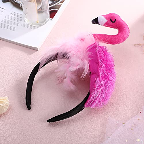 PRETYZOOM Hawaii Flamingo Headband Creative Flamingo Headdress for Hawaii Carnival Tropical Party Hair Accessory