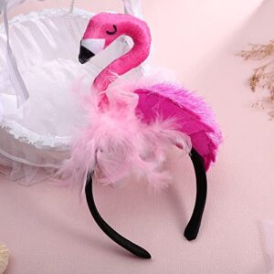 PRETYZOOM Hawaii Flamingo Headband Creative Flamingo Headdress for Hawaii Carnival Tropical Party Hair Accessory