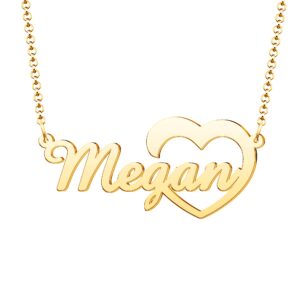 q&locket personalized name necklace with heart 18k gold plated nameplate necklace custom name necklace for womens men