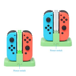 FastSnail Controller Charger Compatible with Nintendo Switch & OLED Model for Joycon, Charging Dock Station for Joy con and for Pro Controller with Charger Indicator and Type C Charging Cable