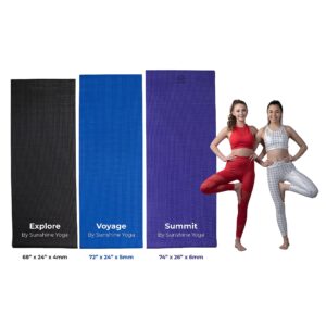 Sunshine Yoga Summit Yoga Mats, 74 by 26 Inches, 6mm Thick, Flake-Resistant, Non-Slip Bulk Fitness Mats for Workout, Extra Long and Wide Mats for Schools and Studios, 6 Pack, Oceanside