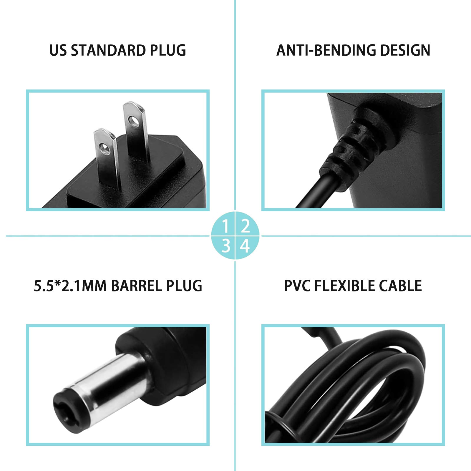 9V AC DC Power Supply Adapter Charger for BOSS Roland PSB-1U PSB1U Effect Pedal and BOSS Roland GT-10 GT-10B BCB-60 Multi-Effects Guitar with 6ft Long Cord