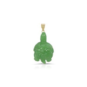 regalia by ulti ramos genunie jade hand carved turtle pendant 14k (green jade)