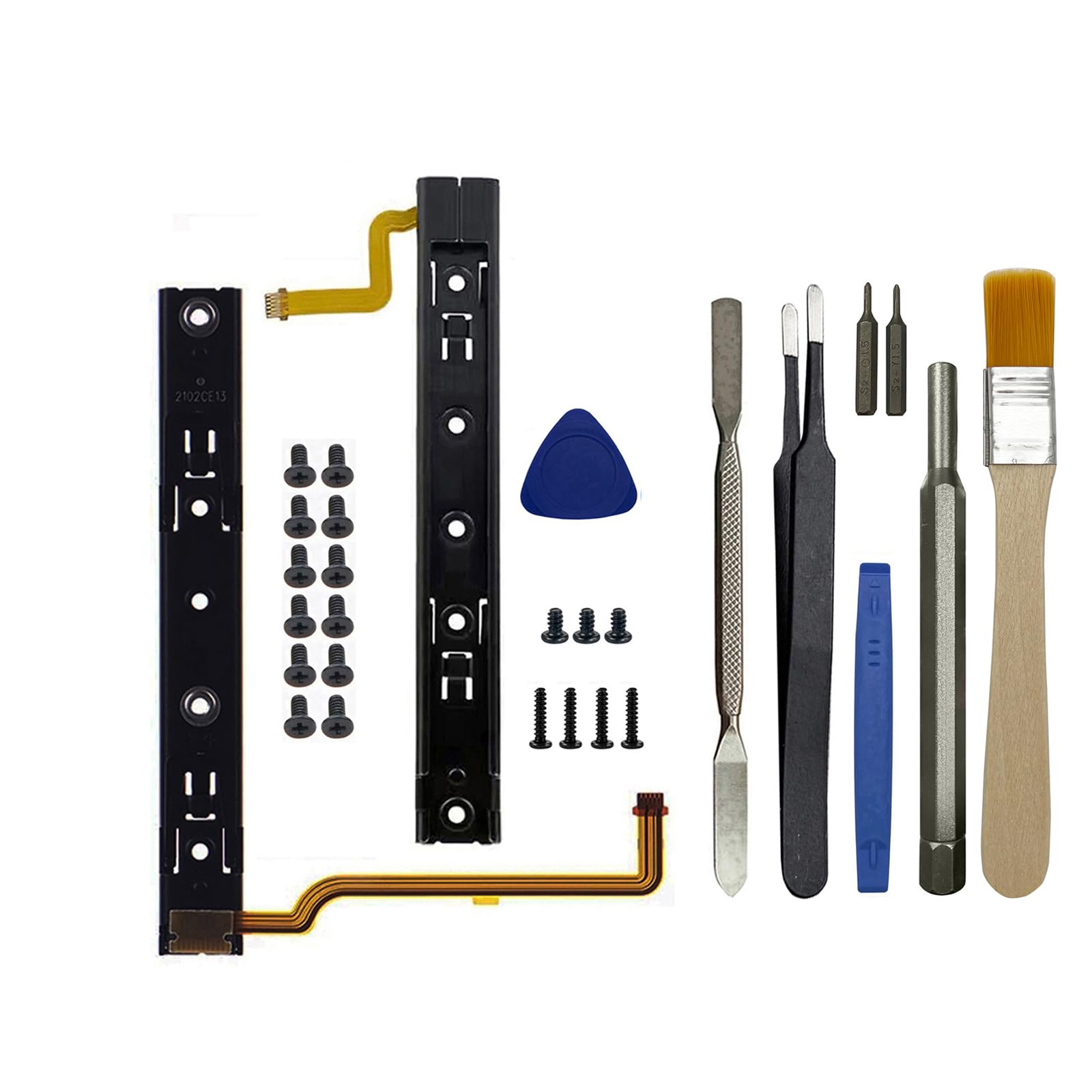 Onyehn Original Repair Part(with Screws) Replacement Right and Left Slide Rail with Flex Cable Fix Part for Nintendo Switch Console NS Rebuild Track