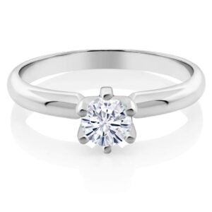 925 sterling silver forever classic moissanite from charles & colvard solitaire engagement ring for women (0.50 cttw, round 5mm, available in size 5, 6, 7, 8, 9)