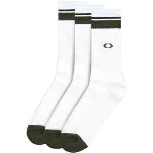 oakley mens (3 pcs) essential socks 3 pcs , white, medium us