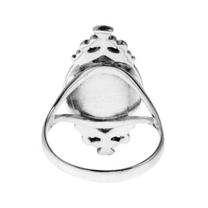 AeraVida White Mother of Pearl Vintage Style .925 Sterling Silver Ring