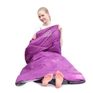 Friendriver XL Size Widened Upgraded Version of Camping Sleeping Bag 4 Seasons Warm and Cool, Lighter Weight, Adults and Children Can Use Waterproof Camping Bag, Travel and Outdoor Activities(Purple)