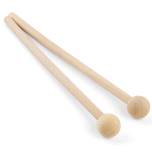 auear, 8 inch long wood mallets percussion sticks for xylophone glockenspiel percussion energy chime wood block and bells (2 pack)