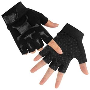 kids half finger cycling gloves non-slip fingerless adjustable mitten shock-absorbing gloves for boys girls fishing biking exercise training roller skating parkour outdoor sports