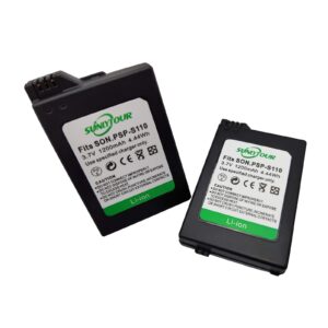 sunlytour psp-s110 battery, 2 pcs psp-s110 psp s110 battery for playstation psp2000 2001 2002 2003 2004 2005 2006 2008 3000 3001 3002 3003 3004 3005 3006 3008