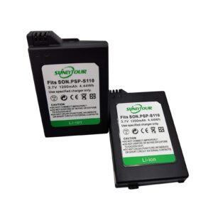 SUNLYTOUR PSP-S110 Battery, 2 Pcs PSP-S110 PSP S110 Battery for Playstation PSP2000 2001 2002 2003 2004 2005 2006 2008 3000 3001 3002 3003 3004 3005 3006 3008