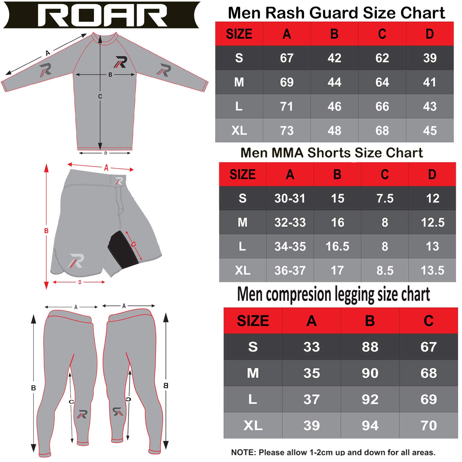 ROAR MMA Rash Guard & BJJ Shorts Set Mens Women Fight Wear Muay Thai Grappling Training (Ninja-Sleeve-3Pcs, XLarge)