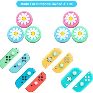 16 Pcs Cute Thumb Grip Caps Compatible with Nintendo Switch/Switch OLED/Switch Lite Console, Soft Silicone Analog Stick Button Cover for Joy-Con Controller, Joystick