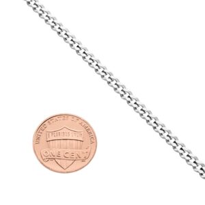 Miabella Solid 925 Sterling Silver Italian 3.5mm Diamond Cut Cuban Link Curb Chain Anklet for Women, Made in Italy (sterling silver, Length 10 Inches)