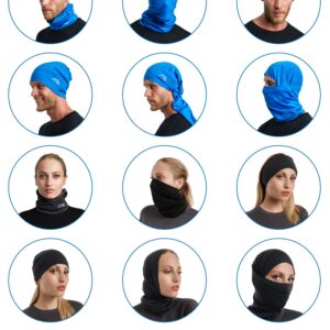 Merino.tech Merino Wool Ski Neck Gaiter - Face Mask Neck Warmer for Men & Women (Black)