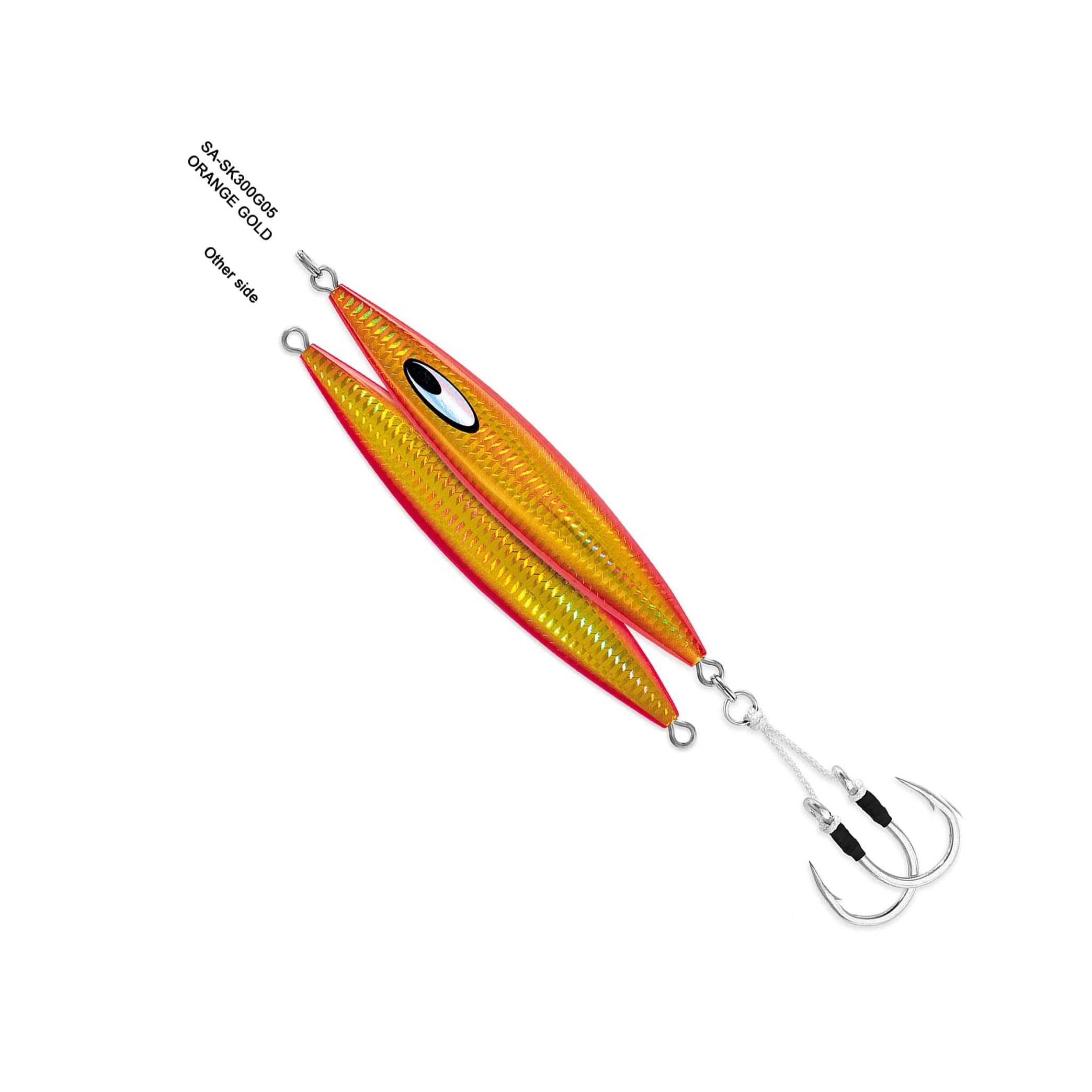 Daiwa SA-SK85G08 Metal Jig, Color: Zebra Orange, 3 Oz, 5/0 Hook Size