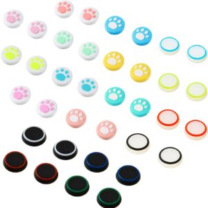 sumind 36 pieces cute cat paw replacement thumb grips caps cover silicone luminous analog controller joystick thumb stick cap compatible with ps5 ps4 ps3 ps2 xbox 360 xbox one controllers